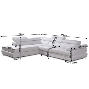 COLTAR BUTON P, MODEL STANGA, ALB, DIN PIELE ECOLOGICA, COMPLET TAPITAT, DE COLT, STIL MODERN, TK - Img 2