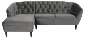 COLTAR CONFORTABIL, RIA GRI INCHIS, CU TAPITERIE DIN TEXTIL SI LEMN, STIL SCANDINAV B2 - Img 2
