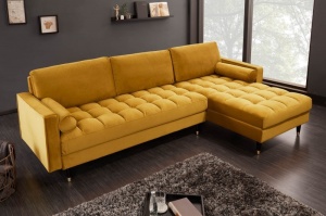 COLTAR DREAPTA 260CM, VELVET II, CATIFEA, GALBEN MUSTAR, ARTIM GROUP SELECTION - Img 2