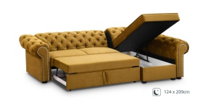 COLTAR EXTENSIBIL 278 CM, VALENTINO L DREAPTA, GALBEN, DIN STOFA DE CALITATE SUPERIOARA - Img 8
