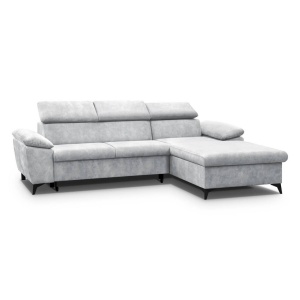 COLTAR EXTENSIBIL DREAPTA, COLIN 274CM, DIN TEXTIL FOARTE FIN DE CULOARE ARGINTIE, CONFORT SPORIT