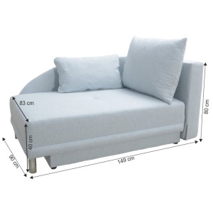 COLTAR EXTENSIBIL LAUREL, MODEL DREAPTA, ALBASTRU DESCHIS, DIN TEXTIL, EXTENSIBIL, SPATIU DEPOZITARE, STIL MODERN, TK - Img 7