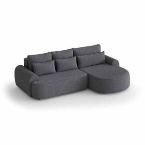 COLTAR EXTENSIBIL, MODEL BESTSELLER, OLIVIO, GRI INCHIS, MATERIAL DE CALITATE BOUCLE, DESIGN DEOSEBIT