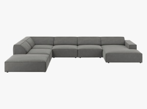 COLTAR JODIE, STANGA, 7 LOCURI, 364 CM, DIVERSE CULORI SI MATERIALE, DESIGN DEOSEBIT - Img 2