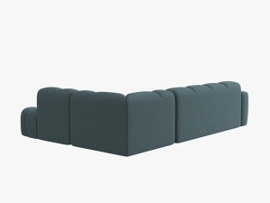 COLTAR LISA, DREAPTA, 5 LOCURI, 293 CM, ALBASTRU DESCHIS 76, TAPITERIE DIN STOFA, DESIGN DEOSEBIT - Img 3