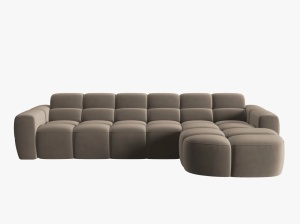 COLTAR LISA, DREAPTA, 5 LOCURI, 310 CM, MARO DESCHIS, TAPITERIE DIN CATIFEA, DESIGN DEOSEBIT - Img 3