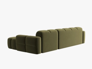 COLTAR LISA, DREAPTA, 5 LOCURI, 310 CM, VERDE OLIVE, TAPITERIE DIN CATIFEA, DESIGN DEOSEBIT - Img 4