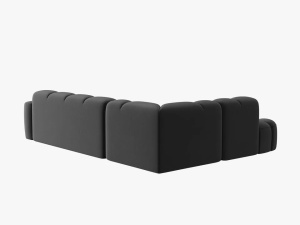 COLTAR LISA, STANGA, 5 LOCURI, 293 CM, GRI INCHIS, TAPITERIE DIN CATIFEA, DESIGN DEOSEBIT - Img 4