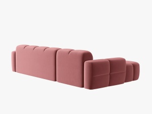 COLTAR LISA, STANGA, 5 LOCURI, 310 CM, ROZ, TAPITERIE DIN CATIFEA, DESIGN DEOSEBIT - Img 4