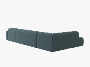 COLTAR LISA, STANGA, 7 LOCURI, 387 CM, ALBASTRU DESCHIS 76, TAPITERIE DIN STOFA, DESIGN DEOSEBIT - Img 3