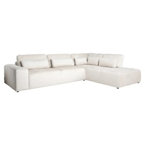 COLTAR LUND CU 3 LOCURI + SEZLONG PE DREAPTA, FUSION CREM 02, S52303AL+OTMR.E371, CONFECTIONAT DIN LEMN, ARCURI, METAL SI 100% POLIESTER, RICHMOND INTERIOR