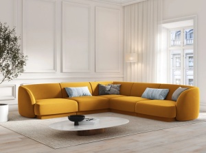 COLTAR MILEY, 5 LOCURI, GALBEN 68, TAPITERIE DIN CATIFEA, DESIGN DEOSEBIT
