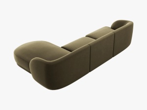 COLTAR MILEY DREAPTA, 4 LOCURI, 255 CM, VERDE 77, TAPITERIE DIN CATIFEA, DESIGN DEOSEBIT - Img 3