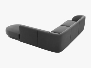 COLTAR MILEY DREAPTA, 6 LOCURI, 258 CM, GRI 14, TAPITERIE DIN CATIFEA, DESIGN DEOSEBIT - Img 2