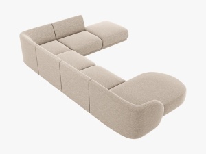 COLTAR MILEY DREAPTA, 6 LOCURI, 327 CM, BEJ 30, TAPITERIE CHENILLE, DESIGN DEOSEBIT - Img 2