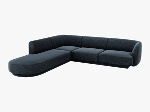 COLTAR MILEY STANGA, 6 LOCURI, 258 CM, ALBASTRU 86, TAPITERIE CHENILLE, DESIGN DEOSEBIT