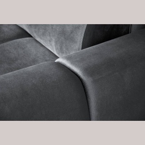 COLTAR MODERN DEOSEBIT, GOMEZ STANGA 267CM, DIN CATIFEA DE CULOARE GRI INCHIS, CONFORT SPORIT - Img 5