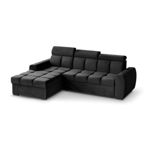 COLTAR MODERN DEOSEBIT, GOMEZ STANGA 267CM, DIN CATIFEA DE CULOARE NEAGRA, CONFORT SPORIT