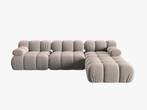 COLTAR MODULAR BELLIS, 4 LOCURI, 282 CM, BEJ 16, TAPITERIE DIN CATIFEA, DESIGN DEOSEBIT - Img 5