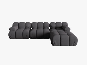COLTAR MODULAR BELLIS, 4 LOCURI, 282 CM, ESPRESSO 15, TAPITERIE DIN CATIFEA 3D, DESIGN DEOSEBIT - Img 2