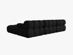 COLTAR MODULAR BELLIS, 4 LOCURI, 282 CM, NEGRU 19, TAPITERIE DIN CATIFEA 3D, DESIGN DEOSEBIT - Img 3