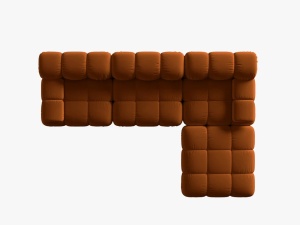 COLTAR MODULAR BELLIS, 4 LOCURI, 282 CM, SCORTISOARA 56, TAPITERIE DIN CATIFEA, DESIGN DEOSEBIT - Img 3
