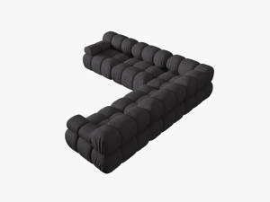 COLTAR MODULAR BELLIS, 5 LOCURI, 282 CM, ESPRESSO 15, TAPITERIE DIN CATIFEA 3D, DESIGN DEOSEBIT - Img 4