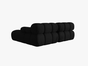 COLTAR MODULAR BELLIS, DREAPTA, 2 LOCURI, 191 CM, NEGRU 19, TAPITERIE DIN CATIFEA 3D, DESIGN DEOSEBIT - Img 4