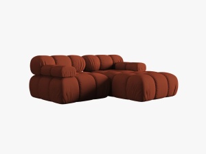 COLTAR MODULAR BELLIS, DREAPTA, 2 LOCURI, 191 CM, SCORTISOARA 44, TAPITERIE DIN CATIFEA 3D, MICADONI - Img 5