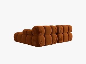 COLTAR MODULAR BELLIS, DREAPTA, 2 LOCURI, 191 CM, SCORTISOARA 56, TAPITERIE DIN CATIFEA, DESIGN DEOSEBIT - Img 2