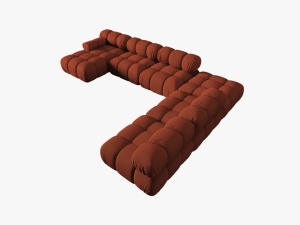 COLTAR MODULAR BELLIS, DREAPTA, 6 LOCURI, 379 CM, SCORTISOARA 44, TAPITERIE DIN CATIFEA 3D, DESIGN DEOSEBIT - Img 4