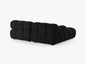 COLTAR MODULAR BELLIS, PE STANGA, NEGRU, CU TAPITERIE DIN CATIFEA BLUVEL, MICADONI - Img 3