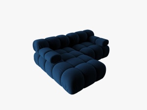 COLTAR MODULAR BELLIS, STANGA, 2 LOCURI, 191 CM, ALBASTRU 81, TAPITERIE DIN CATIFEA, MICADONI - Img 3