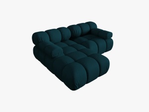 COLTAR MODULAR BELLIS, STANGA, 2 LOCURI, 191 CM, BLEUMARIN 87, TAPITERIE DIN CATIFEA 3D, DESIGN DEOSEBIT - Img 3