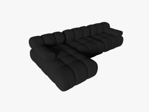 COLTAR MODULAR BELLIS, STANGA, 3 LOCURI, 285 CM, NEGRU 19, TAPITERIE DIN CATIFEA 3D, DESIGN DEOSEBIT - Img 4