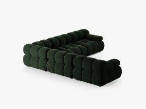 COLTAR MODULAR BELLIS, VERDE SMARALD, CU TAPITERIE DIN CATIFEA VENUS, MICADONI - Img 3