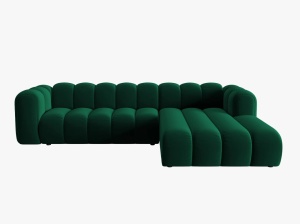 COLTAR MODULAR LUPIN, DREAPTA, 4 LOCURI, 288 CM, VERDE SMARALD 7, TAPITERIE DIN CATIFEA, DESIGN DEOSEBIT
