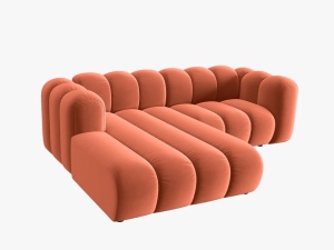 COLTAR MODULAR LUPIN, STANGA, 3 LOCURI, 228 CM, CORAL 12, TAPITERIE DIN CATIFEA, DESIGN DEOSEBIT - Img 3