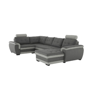 COLTAR RUBA MARE, FORMA U, MODEL DREAPTA, GRI INCHIS/GRI, DIN TEXTIL, EXTENSIBIL, SPATIU DEPOZITARE, STIL MODERN, TK - Img 8