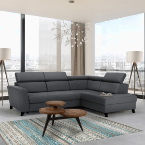 COLTAR SADAH, MODEL DREAPTA, GRI, DIN TEXTIL, EXTENSIBIL, SPATIU DEPOZITARE, STIL MODERN, TK - Img 1