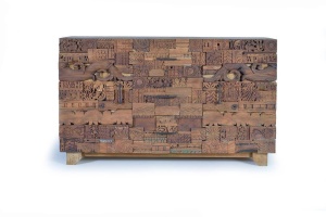 COMODA/BUFET 150CM, REALIZAT MANUAL, DIN LEMN DE MANGO, GINER Y COLOMER - Img 1