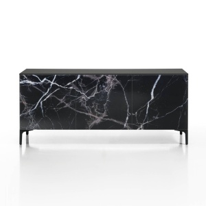 COMODA/BUFET 165CM, KIM BLACK, COD 4969, STIL MODERN, REALIZATA DIN METAL SI PANOURI ECO - Img 3