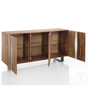 COMODA/BUFET 170CM, ANUBI 3 USI, COD 3861, STIL MODERN, REALIZATA DIN LEMN MASIV SI SUPORT DE METAL - Img 3