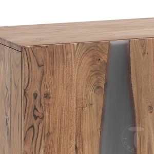 COMODA/BUFET 170CM, ANUBI 3 USI, COD 3861, STIL MODERN, REALIZATA DIN LEMN MASIV SI SUPORT DE METAL - Img 5