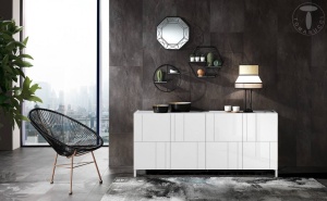 COMODA/BUFET 174CM, EDDY RANDOM, COD 5076, STIL MODERN, REALIZATA PANOURI LAMINATE, USI SEMIGRAFIATE - Img 4