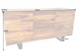 COMODA/BUFET, ELEMENTS II 160CM, COD 37208, DIN LEMN SHEESHAM, DESIGN VINTAGE - Img 7