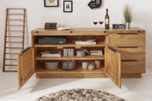 COMODA/ BUFET FINCA 150CM, COD 40457, LEMN MASIV DE PIN, DESIGN NATURAL - Img 2