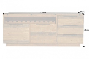 COMODA/ BUFET FINCA 150CM, COD 40457, LEMN MASIV DE PIN, DESIGN NATURAL - Img 7