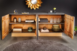 COMODA/BUFET LIVING, SAN MARCO 177CM, LEMN DE MANGO, MULTICOLOR/AURIU, ARTIM GROUP - Img 3