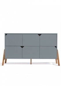 COMODA CU 6 SERTARE PENTRU CAMERA BEBELUSI LOTTA GRI DESIGN SCANDINAV BA - Img 2